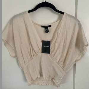 Forever 21 Cropped V-neck Shirt size small NWT